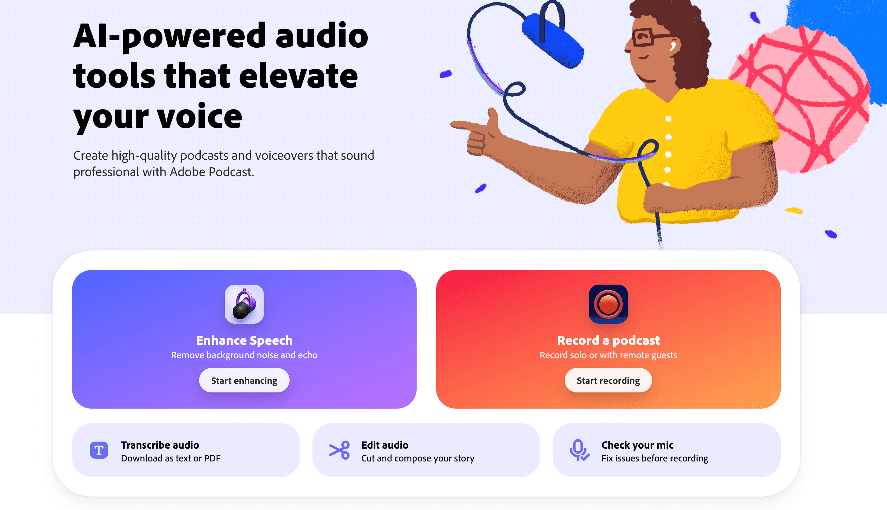 Adobe Podcast screenshot